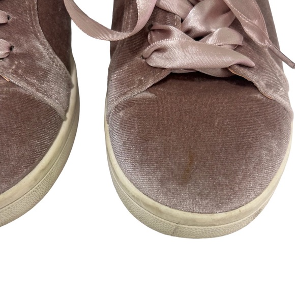 SAM EDELMAN Marlow Blush Velvet Sneakers Tie Shoes 8.5 - Picture 5 of 7